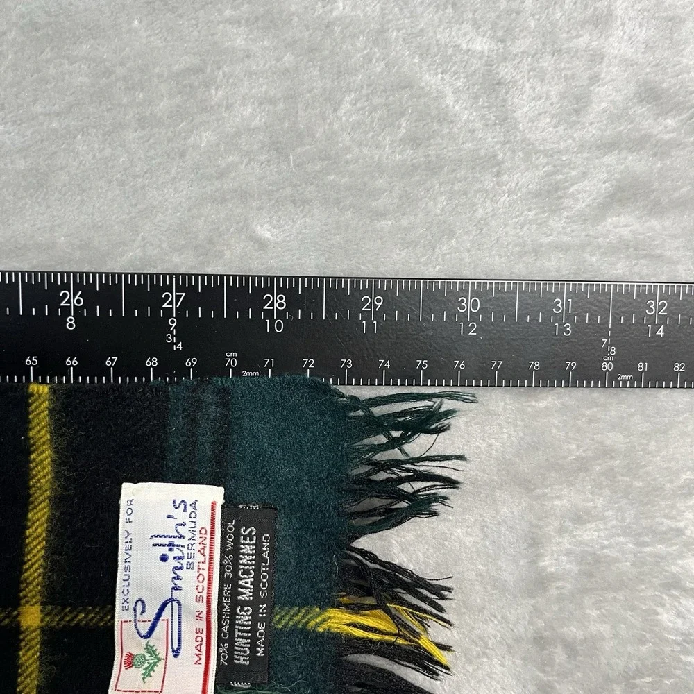 Vintage Hunting Macnabs Tartan Scarf Cashmere Wool Made in Scotland Plaid